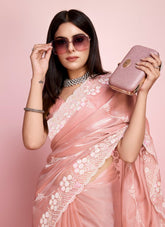 Jimmy choo peach colour saree